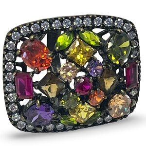 Multicolor Gemstone Statement Ring Size 7